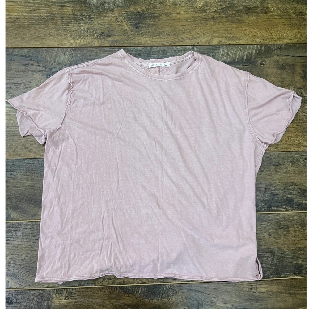 We The Free Free People Pink Short Sleeve Seam Detail T-Shirt Small Cotton Boho